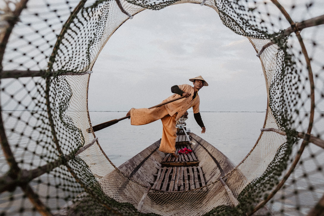 Rybář na jezeře Inle Lake